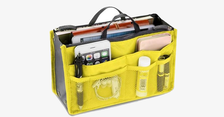 Hjemix | Slim Bag-in-Bag - Laget av bomull og polyester - Bærbar og liten størrelse - Flere glidelåslommer - Passer i kofferten din - Fargevariasjoner