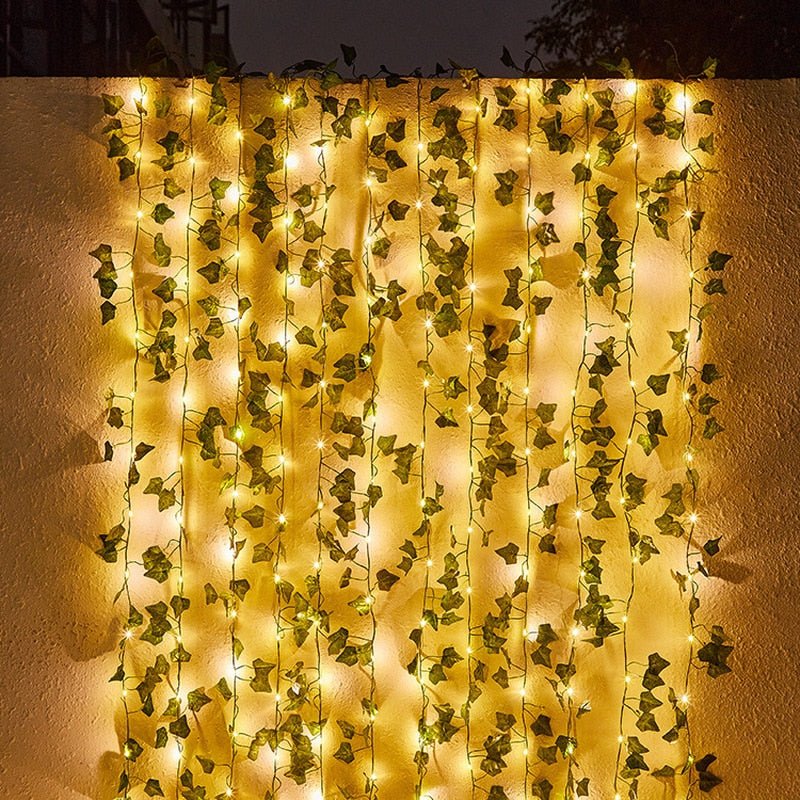 Hjemix | IvyGlow Sollys Kjede Ivy | Vanntett | LED Stemningslys for Hage & Balkong | Dekor for Utendørsområder