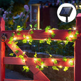 Hjemix | IvyGlow Sollys Kjede Ivy | Vanntett | LED Stemningslys for Hage & Balkong | Dekor for Utendørsområder