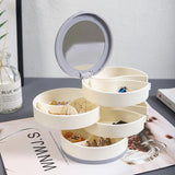 Hjemix | Perfekt Gave-4 Lag Roterbar Smykkeoppbevaringsboks