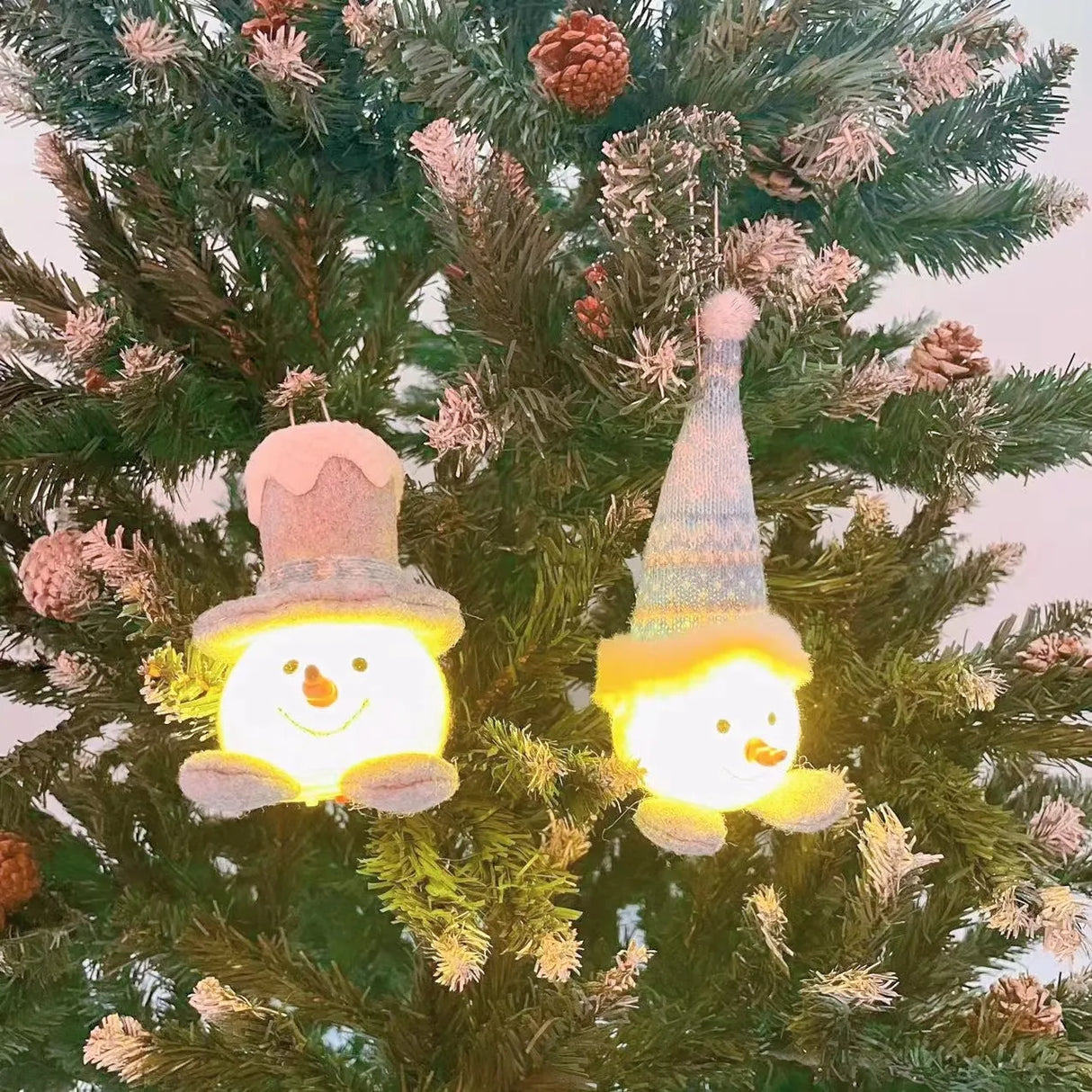 Hjemix | Juledukke Lys Plush Glitrende Snømann