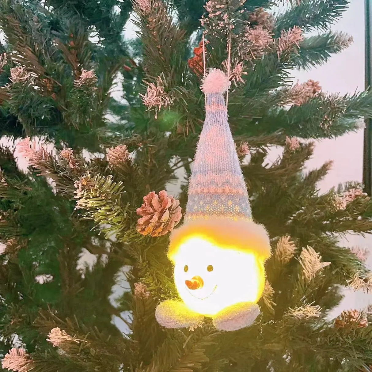 Hjemix | Juledukke Lys Plush Glitrende Snømann