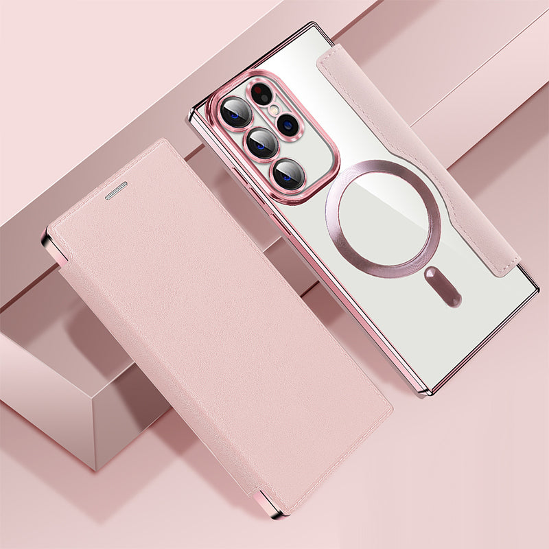 Ny lærstrukturert flip-telefonveske for Samsung