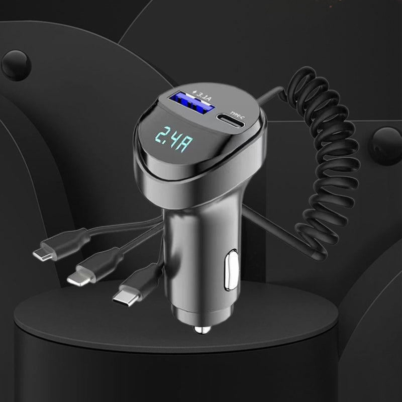 Hjemix | Hurtiglading biladapter med 3-i-1 ladekabel