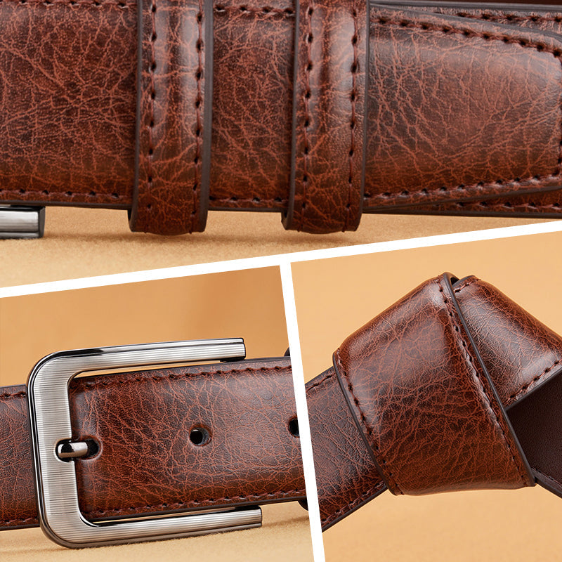 Hjemix | Holdbar Vintage Motemessing Pin Spenne PU Belte