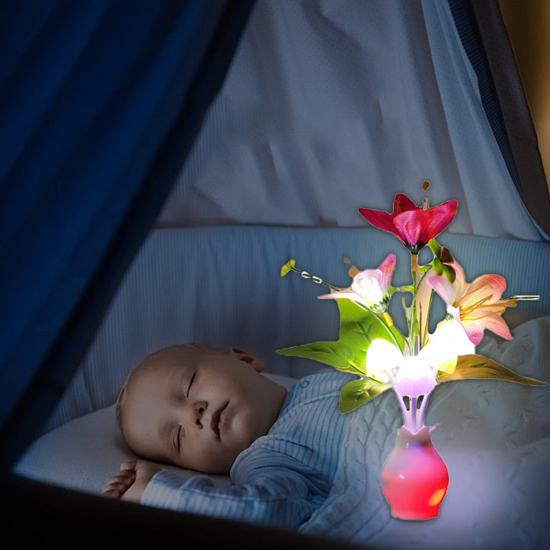 Hjemix | LED-nattlampe i form av simulerte blomster med intelligent styring for soverommet