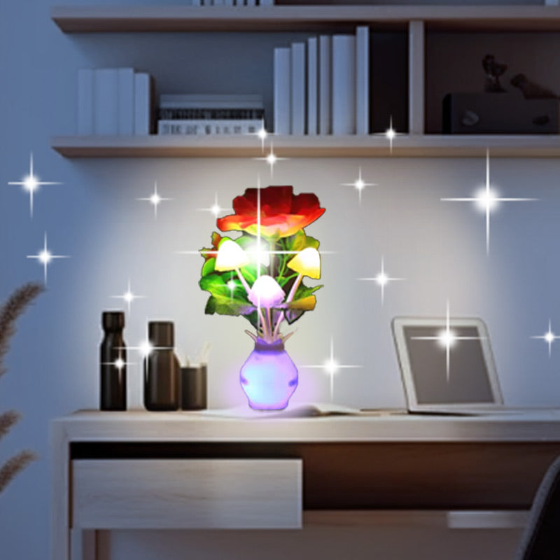 Hjemix | LED-nattlampe i form av simulerte blomster med intelligent styring for soverommet