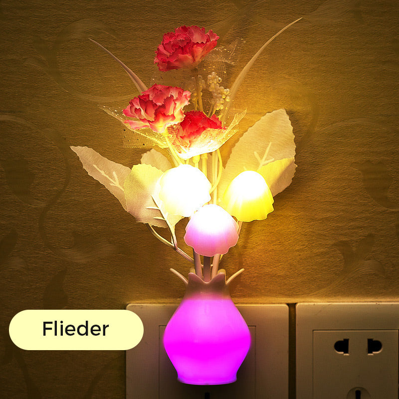 Hjemix | LED-nattlampe i form av simulerte blomster med intelligent styring for soverommet