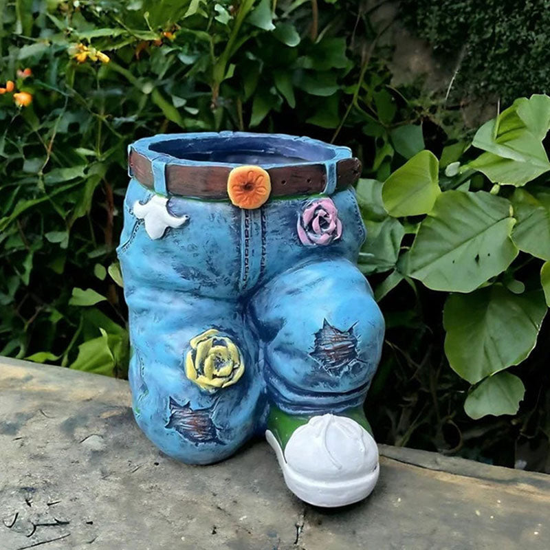 Hjemix | Kreativ 3D-jeansformet blomsterkrukke