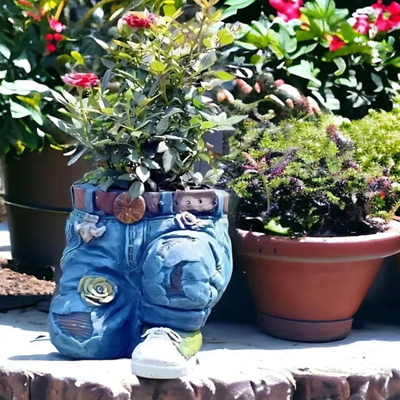 Hjemix | Kreativ 3D-jeansformet blomsterkrukke