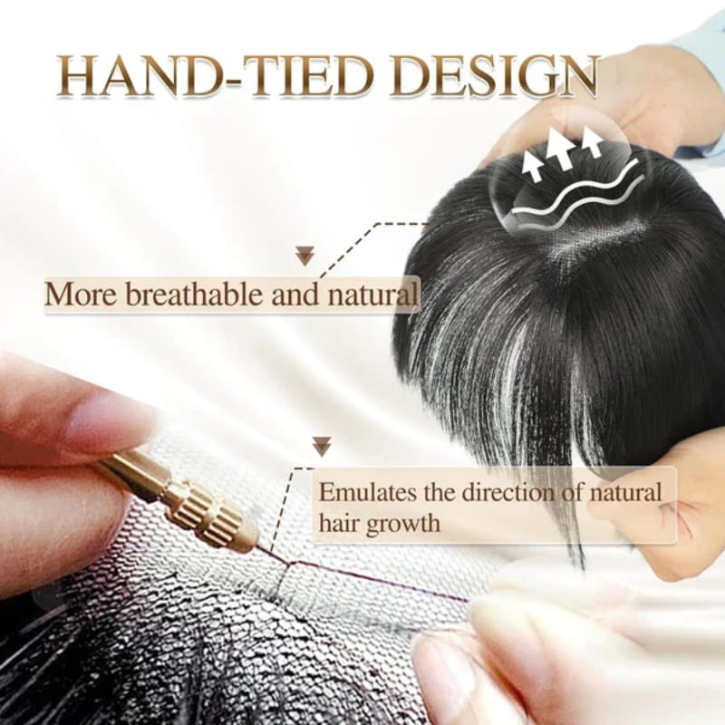 Hjemix | Naturlig Hårstykke med Bangs for Kvinner