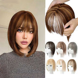 Hjemix | Naturlig Hårstykke med Bangs for Kvinner
