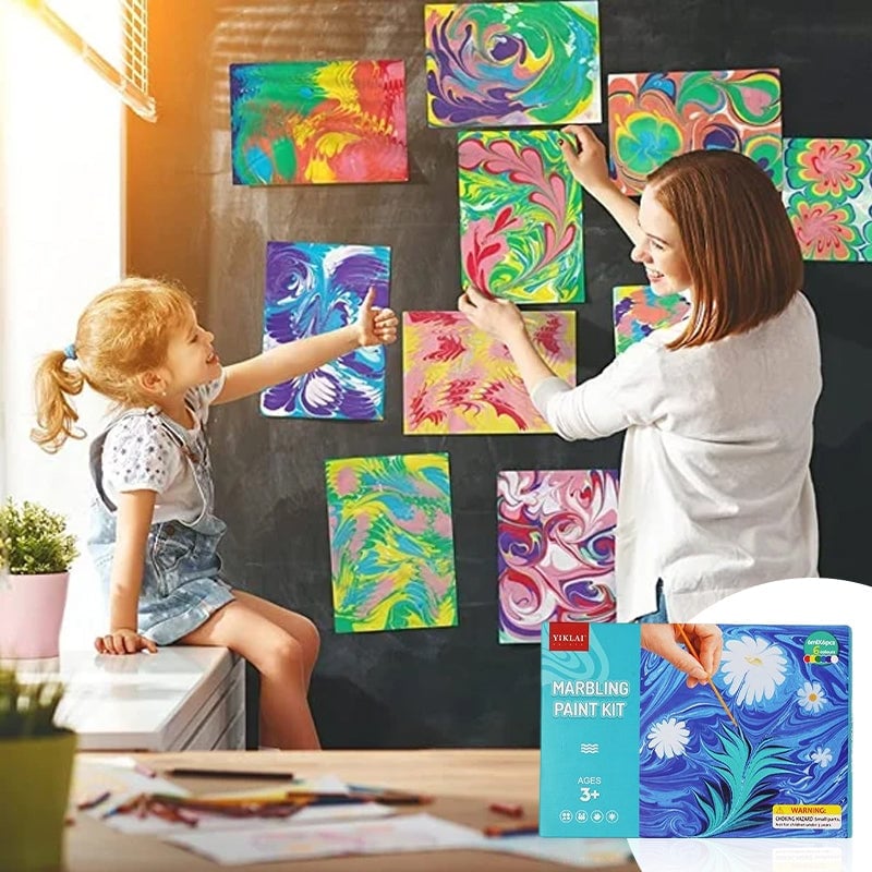 Hjemix | Marmorering av akvarellmaling for kunst