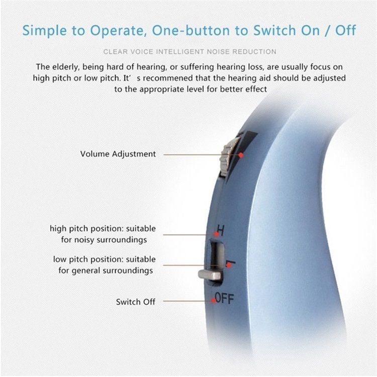 Hjemix | USB oppladbare Bluetooth høreapparat hodetelefoner for eldre