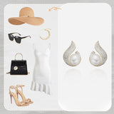 Hjemix | Elegante øredobber med perleimitasjon og rhinestone