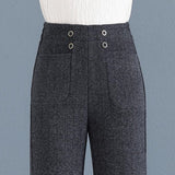 Hjemix | Tykkede, uformelle, rette bukser for kvinner