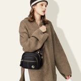 Hjemix | Klassisk flerroms justerbar bred stropp PU-skinn Crossbody-veske