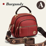 Hjemix | Klassisk flerroms justerbar bred stropp PU-skinn Crossbody-veske