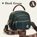 Hjemix | Klassisk flerroms justerbar bred stropp PU-skinn Crossbody-veske