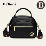 Hjemix | Klassisk flerroms justerbar bred stropp PU-skinn Crossbody-veske