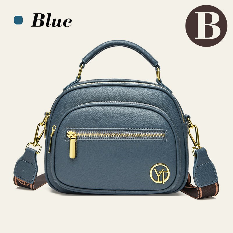Hjemix | Klassisk flerroms justerbar bred stropp PU-skinn Crossbody-veske