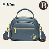 Hjemix | Klassisk flerroms justerbar bred stropp PU-skinn Crossbody-veske