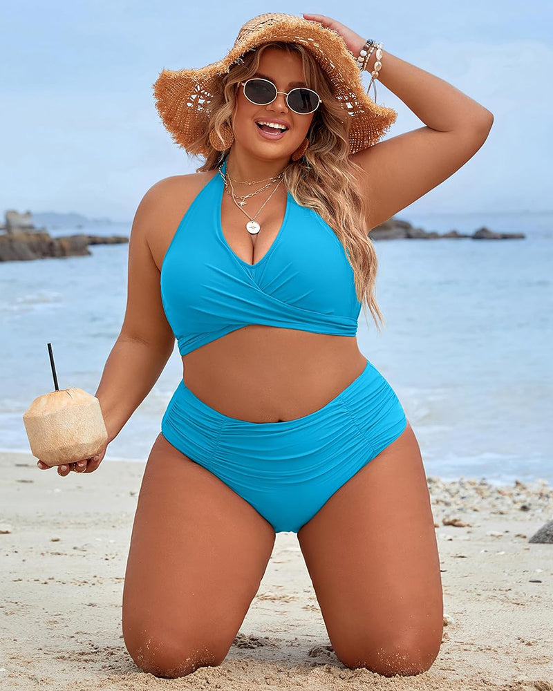 Hjemix | Bikini sett med magekontroll og høy midje stil