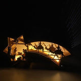 Hjemix | 🎅LED-juledekorasjoner i tre Julekrybbe Stjerneformet skrivebordlampe🌟