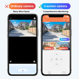 Hjemix | 🎦360° smart solovervåkingskamera med tre skjermer✨