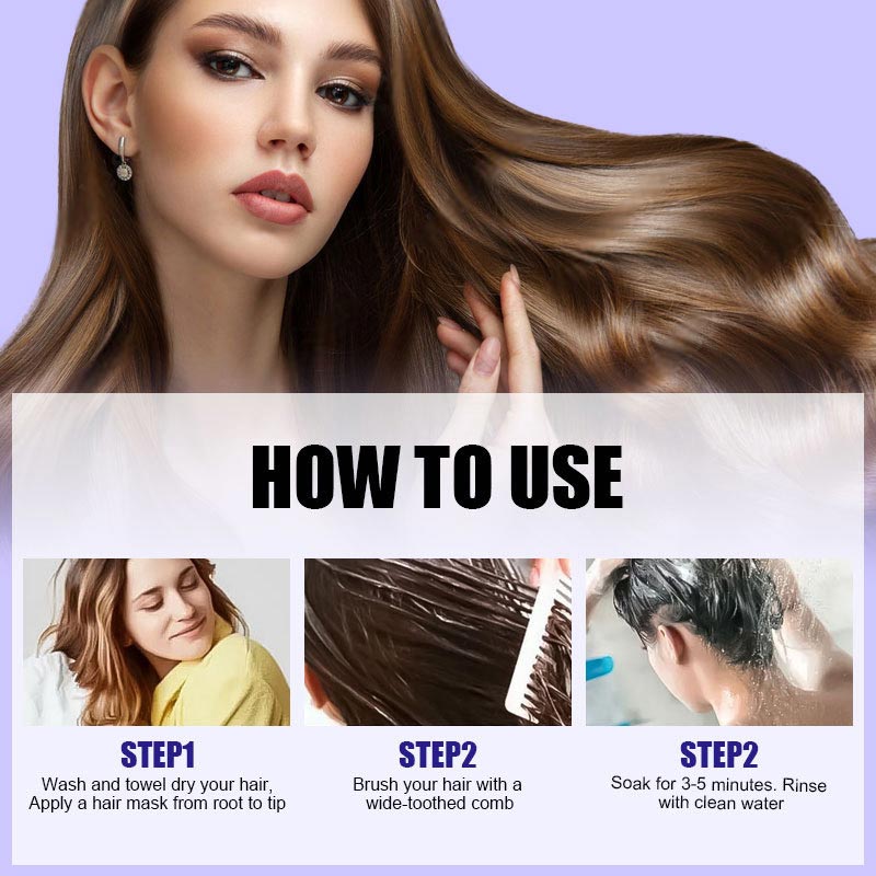 Hjemix | Lilla keratinhårmaske - låser farge og nøytraliserer messing- og gule toner for blondt sølvgrått hår med lyse striper