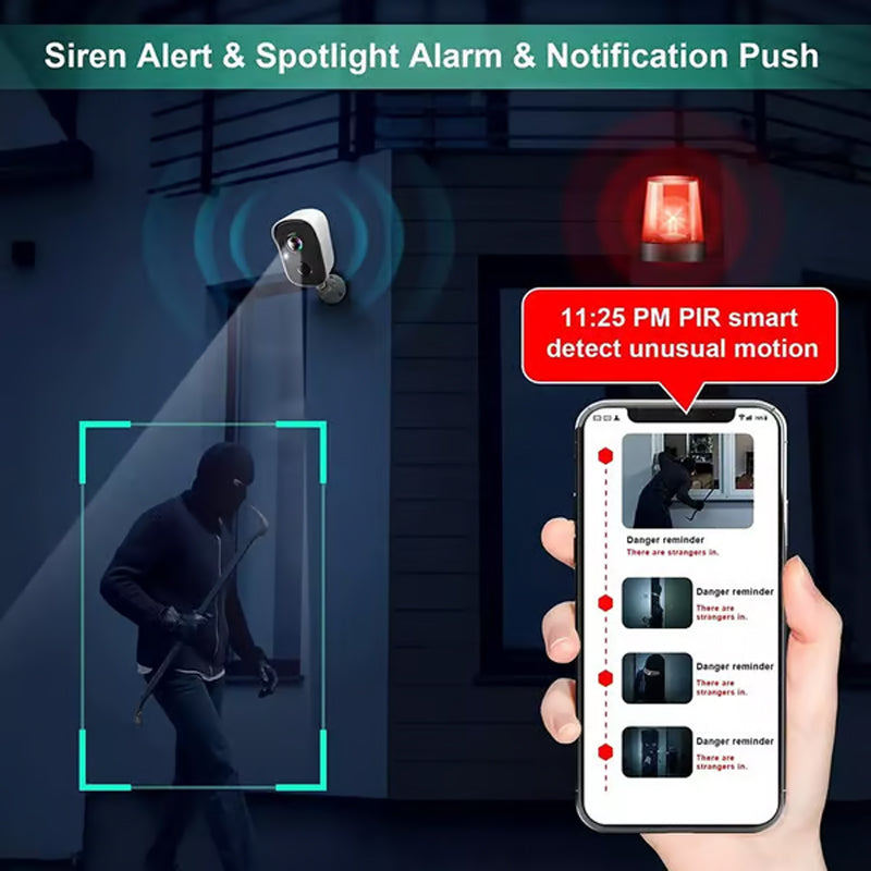 Hjemix | Solcelledrevet overvåkningskamera - trådløst WiFi IP-kamera