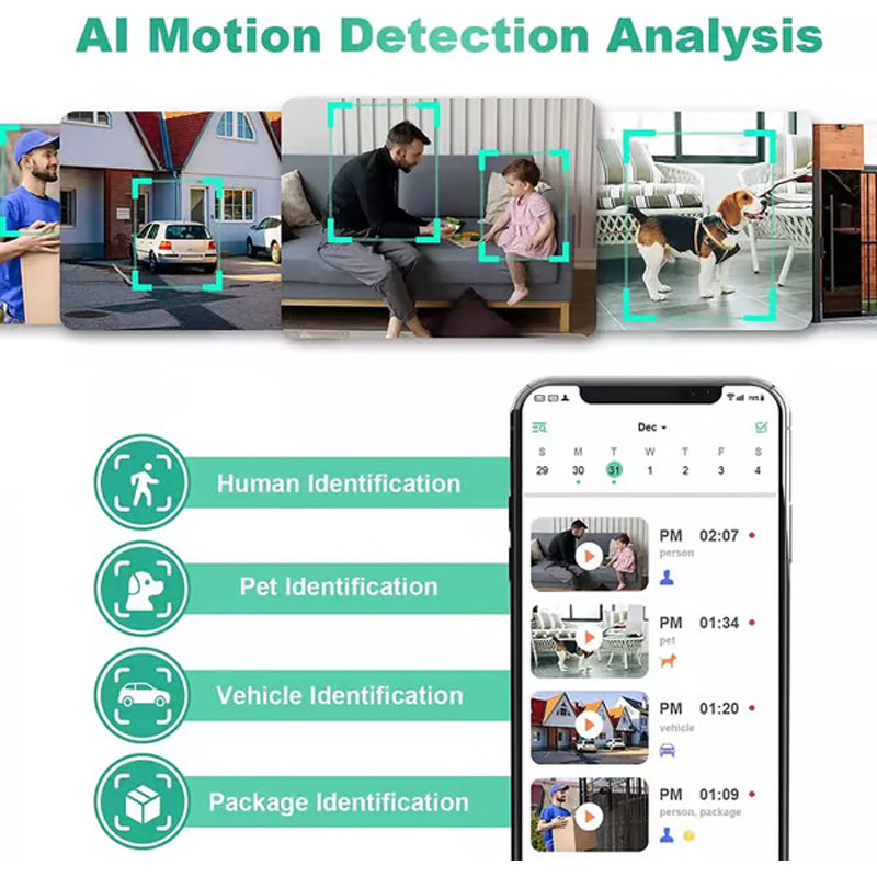 Hjemix | Solcelledrevet overvåkningskamera - trådløst WiFi IP-kamera