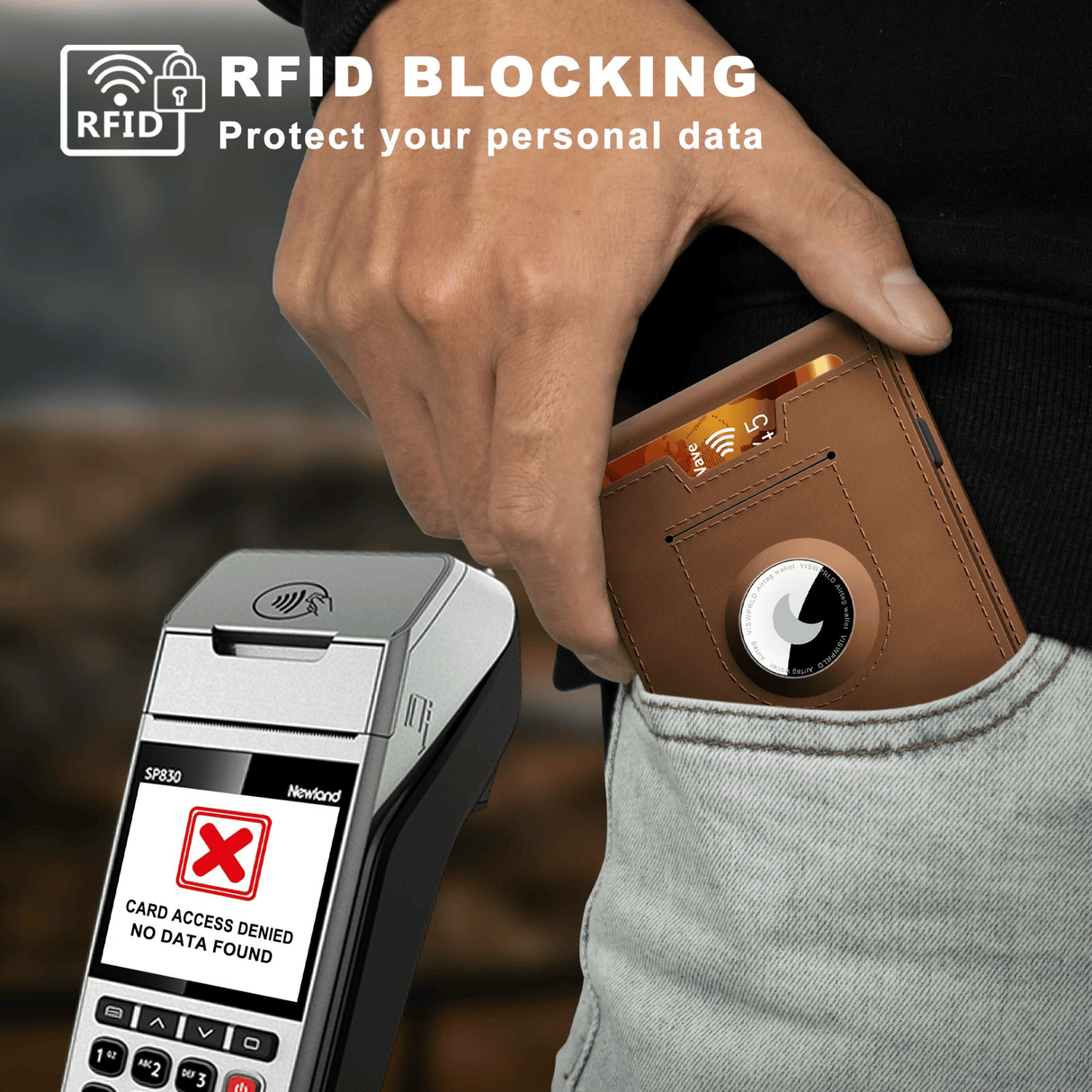 Hjemix | 🔥Pop Up aluminiumsveske Pengeklips Slim Leather Slots Kredittkortholdere RFID Blocking Bifold Minimalist Wallet