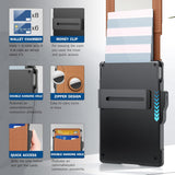 Hjemix | 🔥Pop Up aluminiumsveske Pengeklips Slim Leather Slots Kredittkortholdere RFID Blocking Bifold Minimalist Wallet