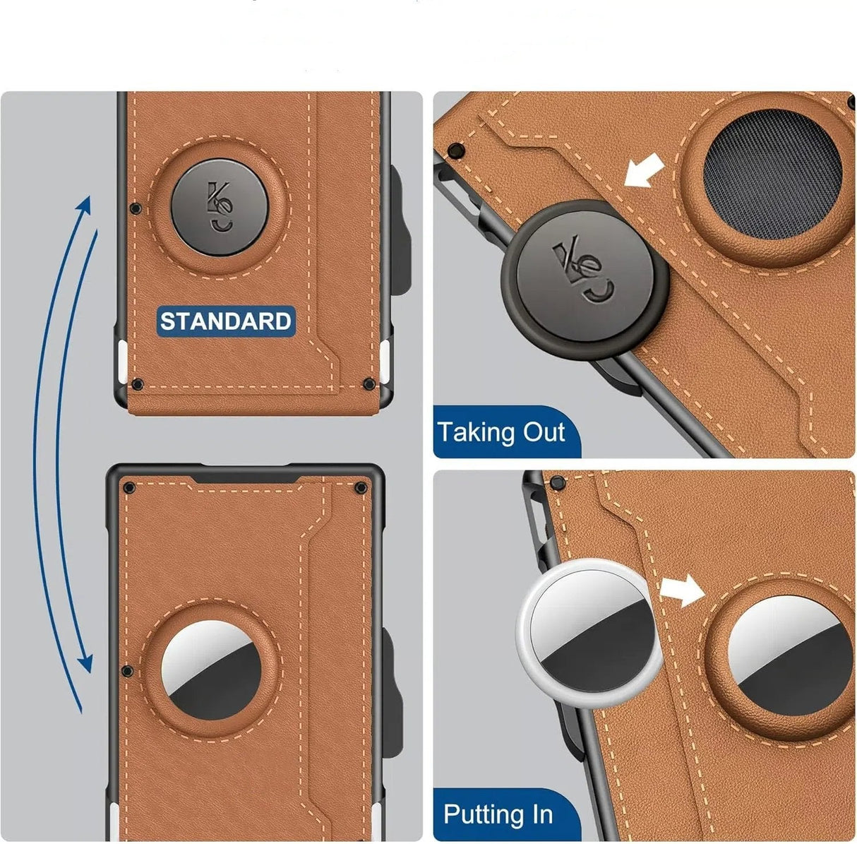 Hjemix | 🔥Pop Up aluminiumsveske Pengeklips Slim Leather Slots Kredittkortholdere RFID Blocking Bifold Minimalist Wallet