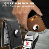 Hjemix | 🔥Pop Up aluminiumsveske Pengeklips Slim Leather Slots Kredittkortholdere RFID Blocking Bifold Minimalist Wallet