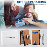 Hjemix | 🔥Lommebok for menn - med pop-up aluminiumsveske Minimal lommebok med pengeslips i lær med plass til kredittkort RFID-blokkering