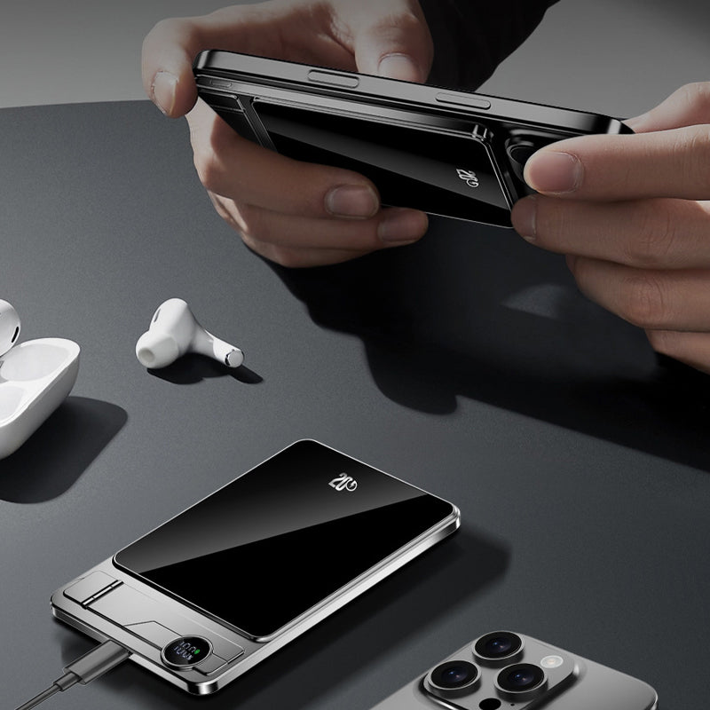 Hjemix | 💯 Magnetisk strømbank med to moduser og stativ