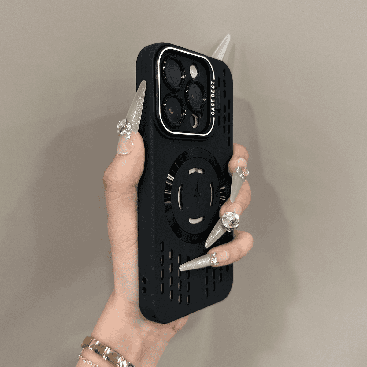 Hjemix | Sikkerhetsbeskyttelse i myk silikon med lynrask magnetisk lading Deksel for iPhone