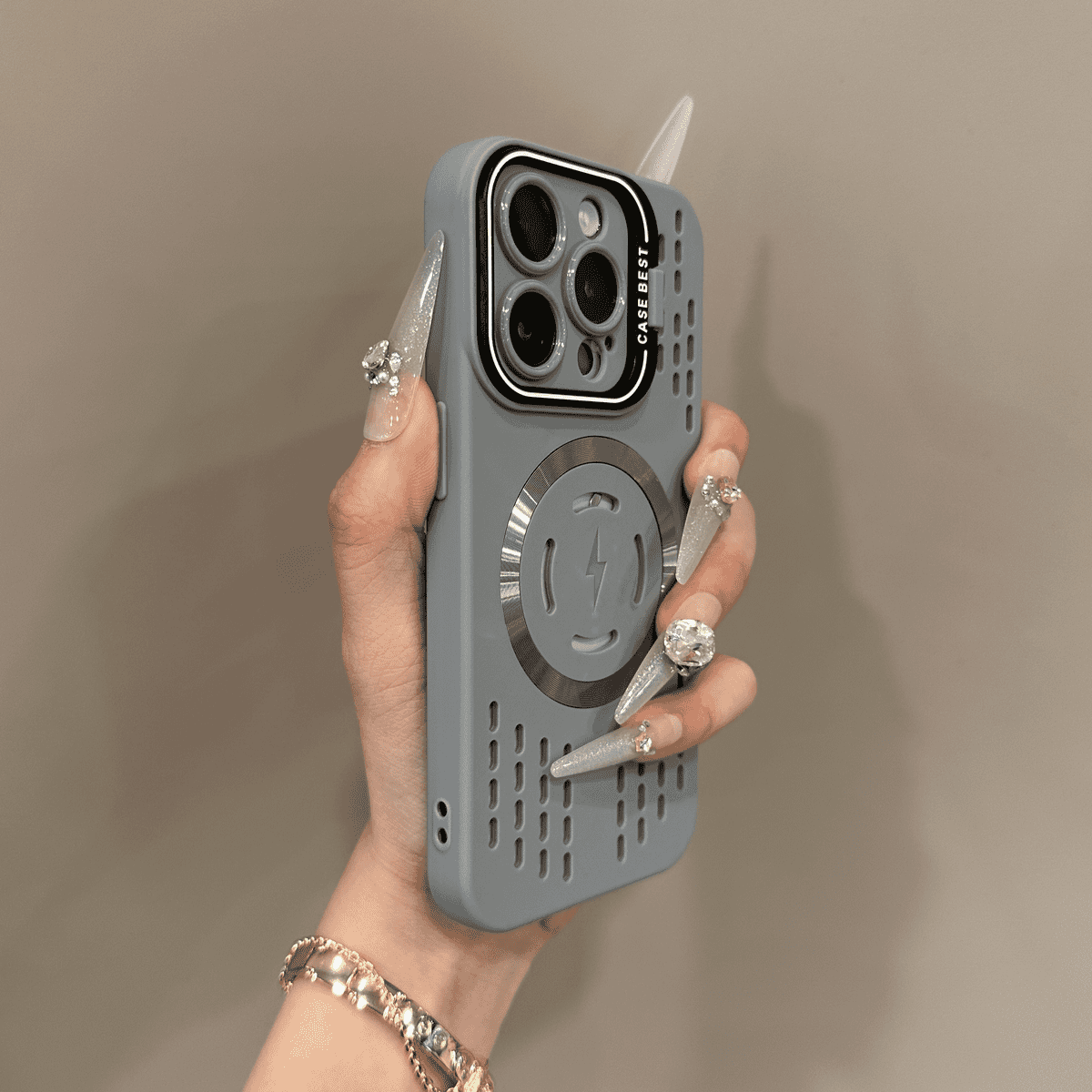 Hjemix | Sikkerhetsbeskyttelse i myk silikon med lynrask magnetisk lading Deksel for iPhone