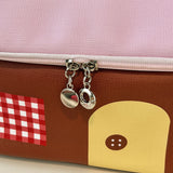 Hjemix | Fargeblokkfarget, husformet håndholdt kosmetikkveske med stor kapasitet