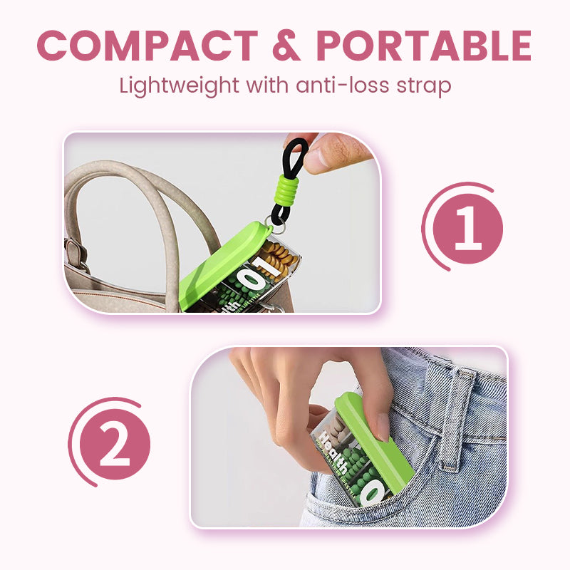 Hjemix | Bærbar, forseglede pilleboks med 4 rom