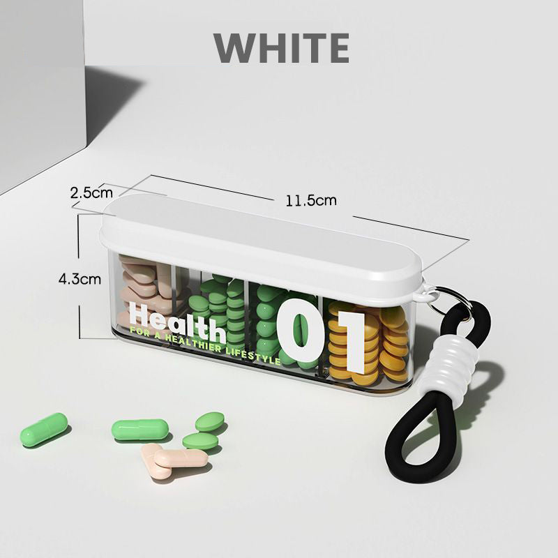Hjemix | Bærbar, forseglede pilleboks med 4 rom
