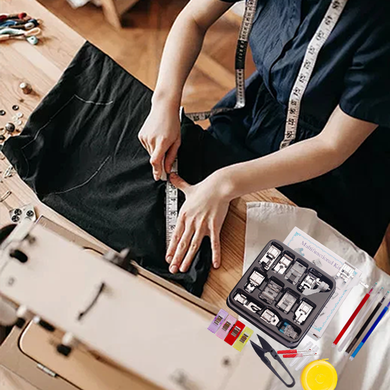 Hjemix | Slitesterkt sett med presseføtter til symaskin