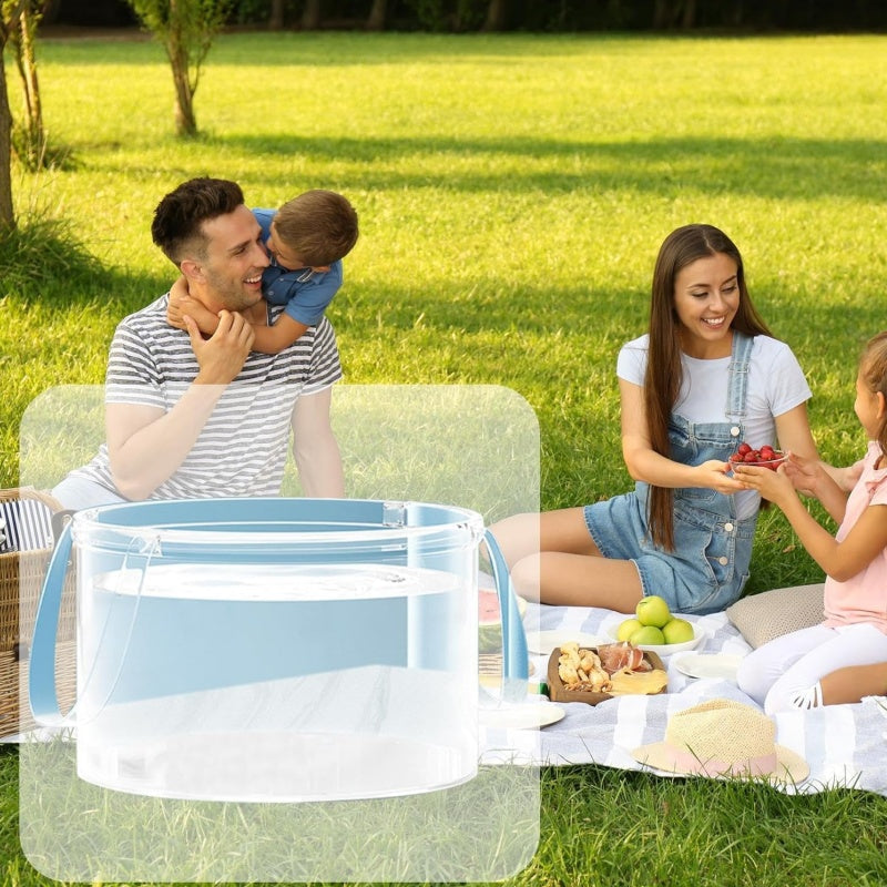 Hjemix | Utendørs gjennomsiktig sammenleggbar vaskebalje med håndtak