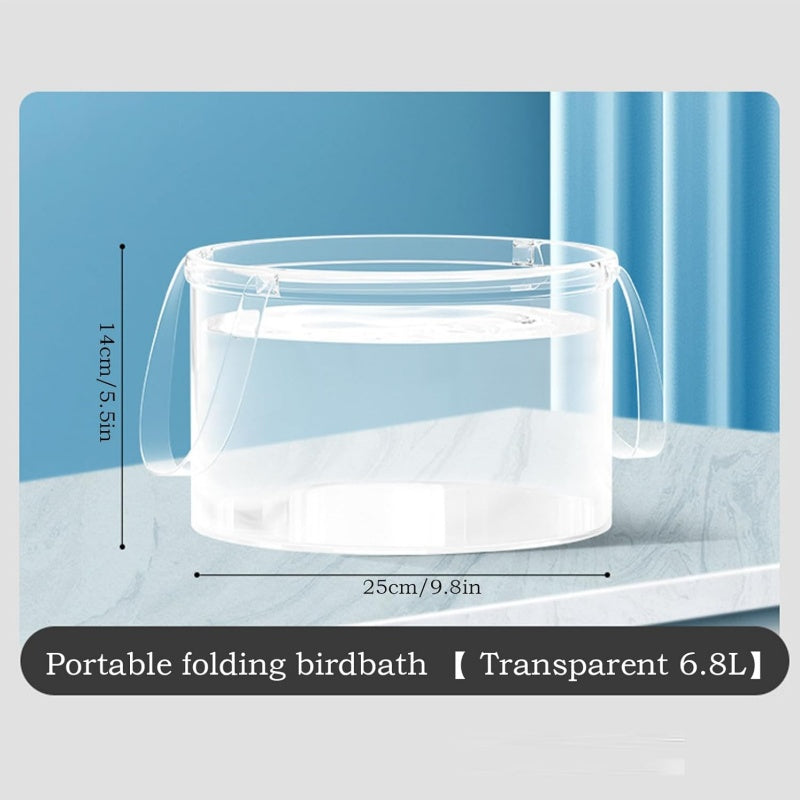 Hjemix | Utendørs gjennomsiktig sammenleggbar vaskebalje med håndtak