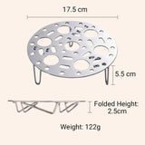 Hjemix | Sølvfarget dampkokerstativ i rustfritt stål med stativ for matlaging