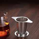 Hjemix | Te-filter i rustfritt stål med doble håndtak og lokk