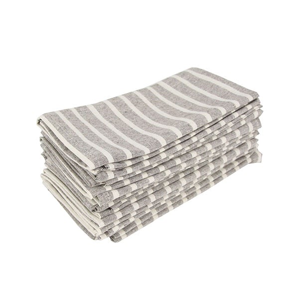 Hjemix | Stripete Stoff Servietter (Sett med 12)