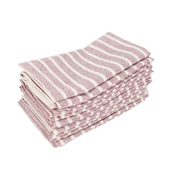Hjemix | Stripete Stoff Servietter (Sett med 12)